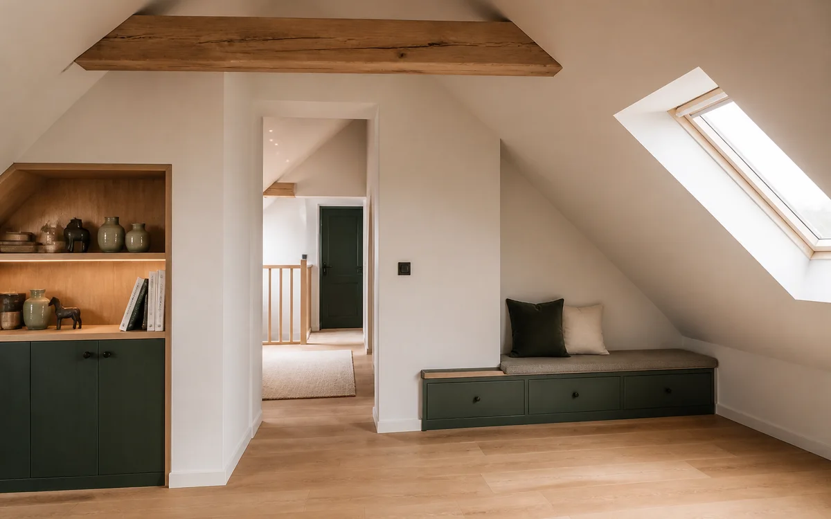 Combles aménagés sur le littoral Combles aménagés avec rampants isolés et finition sobre dans une maison du Touquet